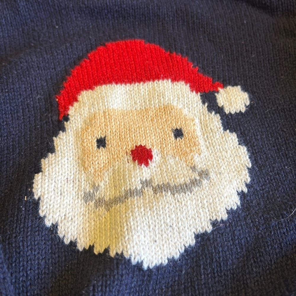 Navy Santa Claus Christmas Sweater Size 6-12 months